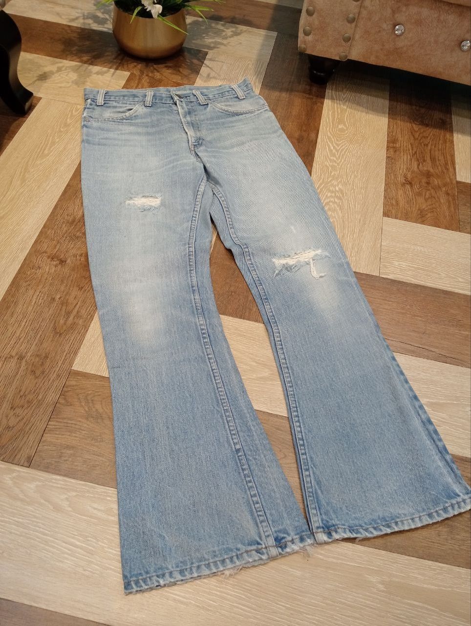 Levi's Vintage Clothing LEVI'S VINTAGE ORANGE TAG BLUE DENIM FLARED PANTS Size US 31 - 3 Thumbnail