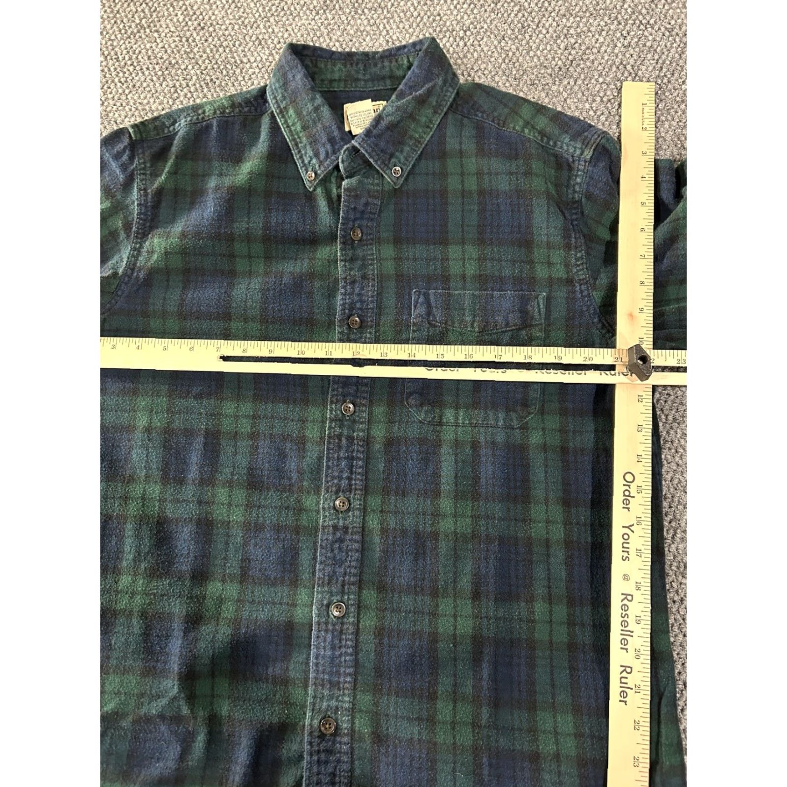 Vintage L.L.Bean Shirt Mens Medium Green Blue Plaid Flannel Button Down Traditional Fit Size US M / EU 48-50 / 2 - 3 Thumbnail