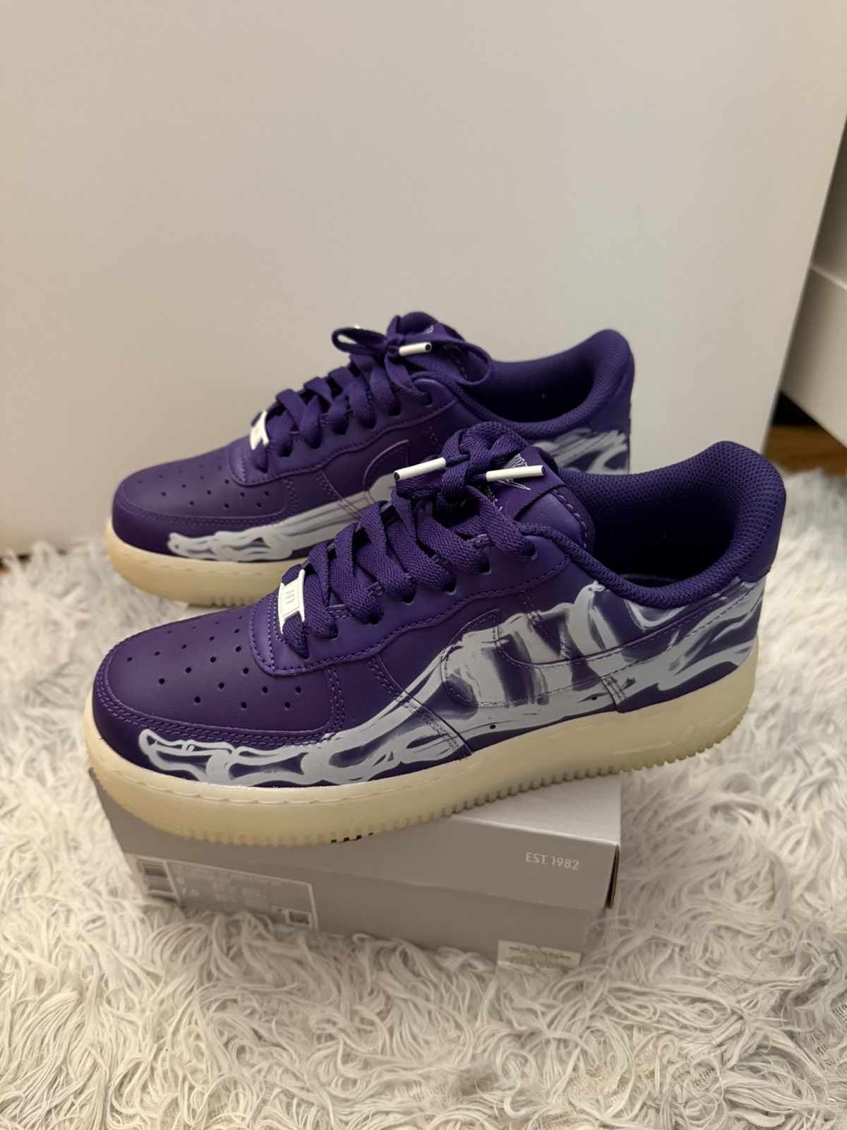 Nike Air Force 1 ‘07 Skeleton QS Purple Skeleton Halloween Size US 6 / EU 39 - 8 Thumbnail