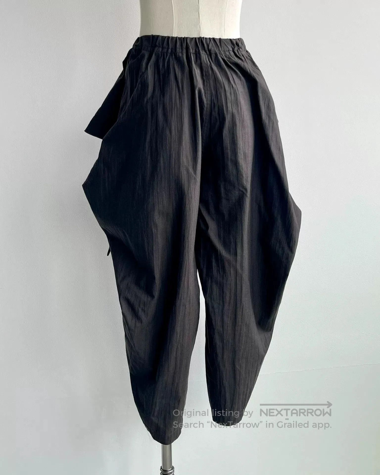 Japanese Brand Gray Wide-Leg Pants with Ties. Size 26" / US 2 / IT 38 - 5 Thumbnail