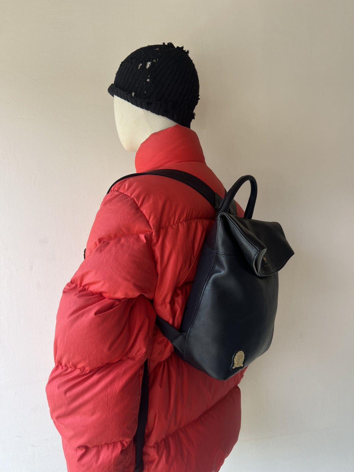 Leather ADMJ Japan Black Leather Backpack Bag Size ONE SIZE - 2 Thumbnail
