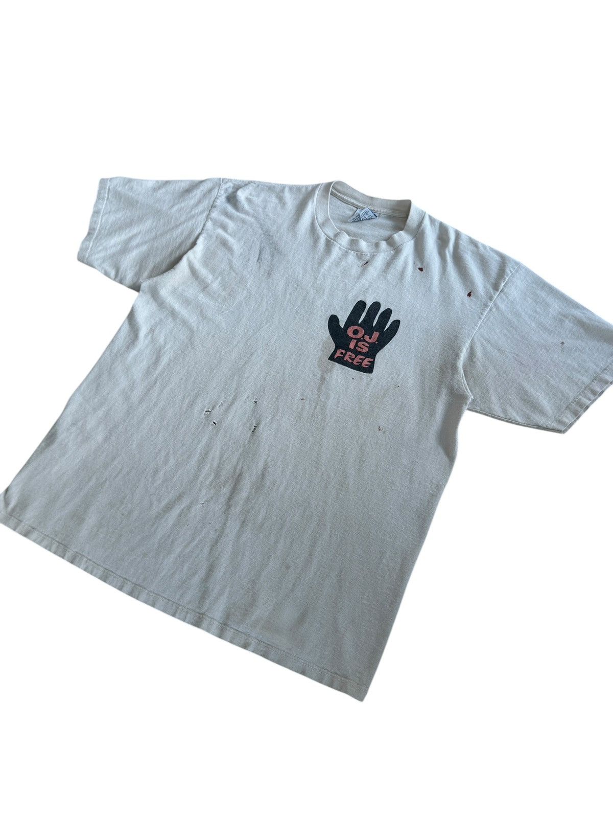 Vintage Vintage 90s O.J. Is Free Tee ‘The Juice is Loose” Thrashed Size US XL / EU 56 / 4 - 5 Thumbnail