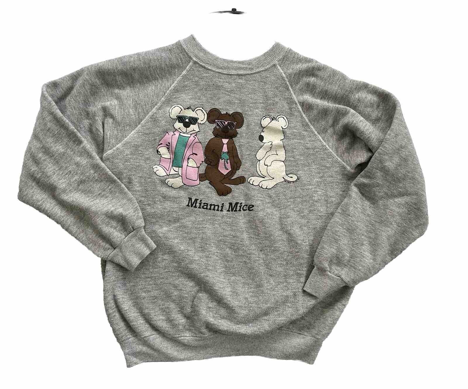 トップス vintage 80s hanes crew neck sweatshirt Hanes Vintage 80s Miami Mice Miami Vice TV Parody Sweatshirt M Gr