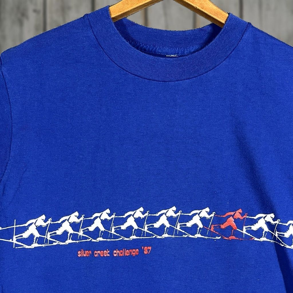 Vintage VINTAGE 80s Silver Creek Challenge Ski T Shirt Size Small Mountain Snowshoe WV T-Shirt Men Blue Cotton Graphic Print Crew Neck Short Sleeve 80s Mens Size US S / EU 44-46 / 1 - 1 Thumbnail