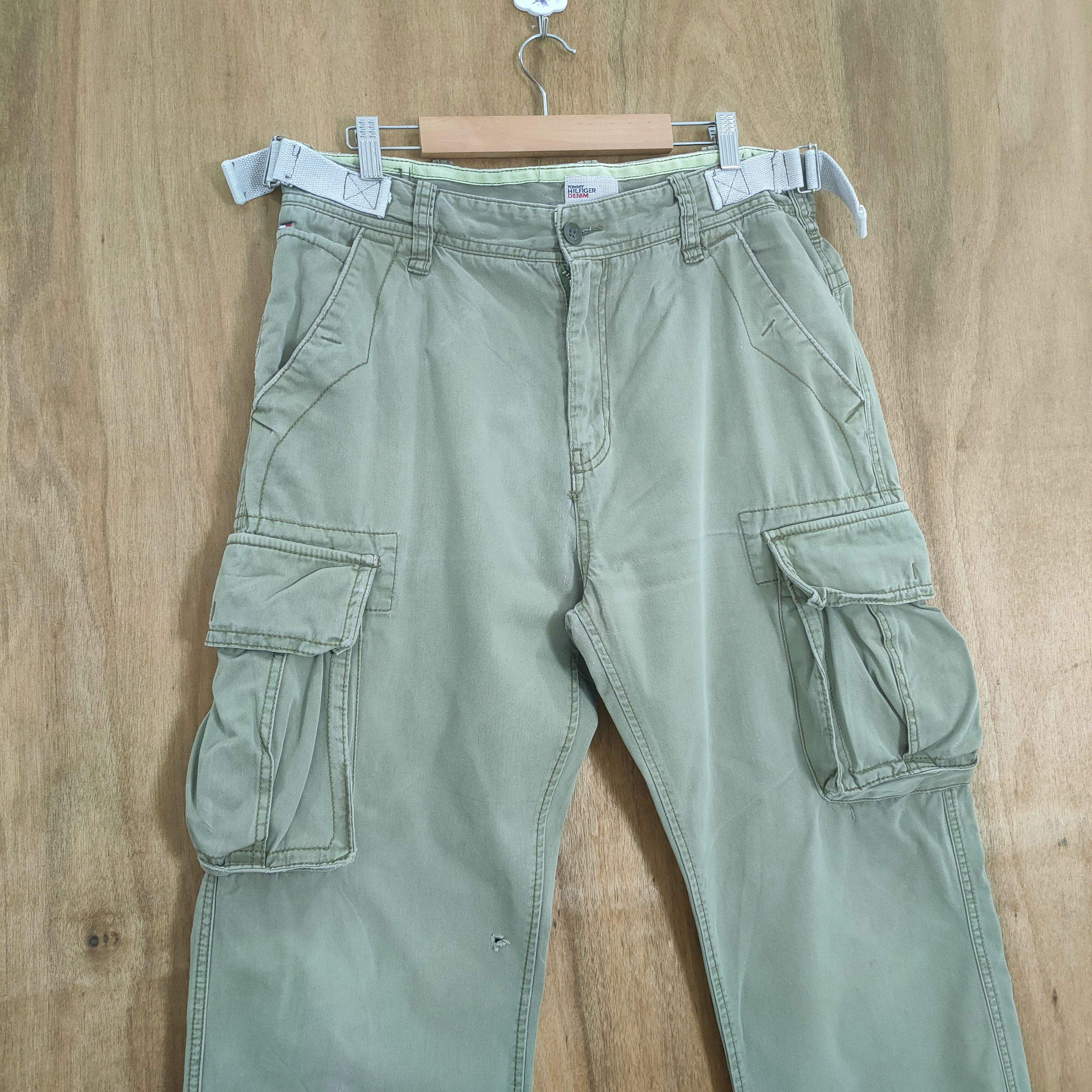 Tommy Hilfiger VINTAGE TOMMY HILFIGER DENIM DISTRESSED CARGO PANTS Size US 34 / EU 50 - 3 Thumbnail