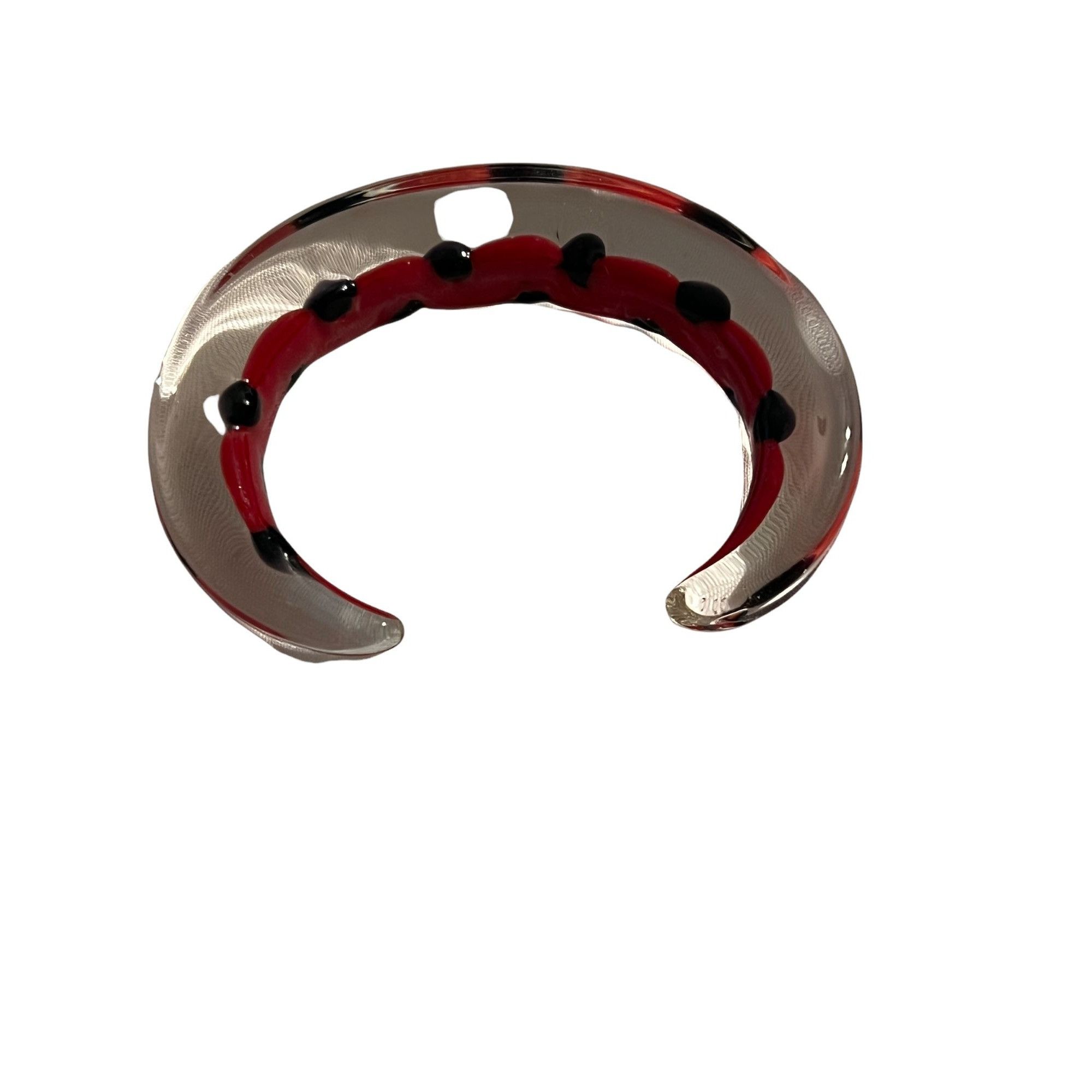 Other Clear Glass painted cuff bracelet black and red dots Size ONE SIZE - 1 Thumbnail