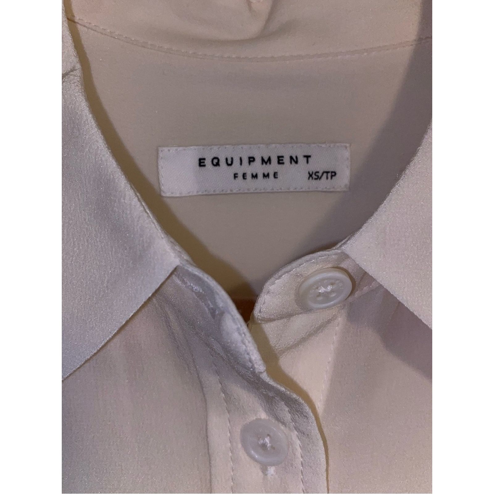 Equipment Equipment Femme $250 100% Silk Ivory Cream Blouse Crop XS Size XS / US 0-2 / IT 36-38 - 8 Thumbnail