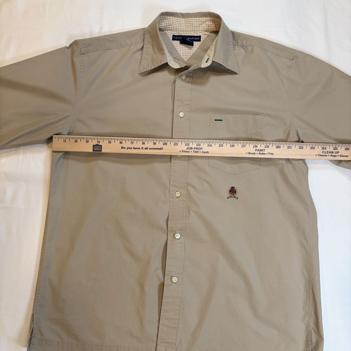 Tommy Hilfiger Vintage 90s Tommy Hilfiger Crest Logo Button Down - Tan Size US XL / EU 56 / 4 - 6 Thumbnail