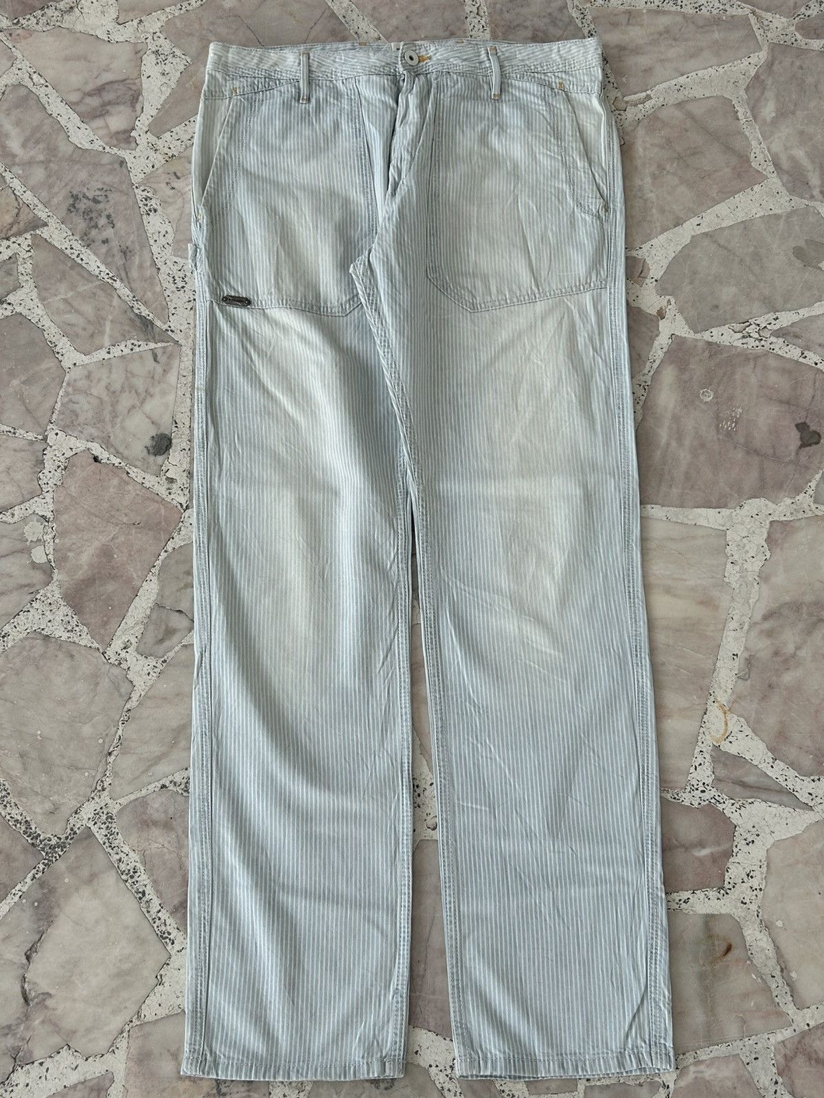 Diesel Vintage Carpenter Diesel Stripe Blue Denim Size US 31 - 1 Thumbnail