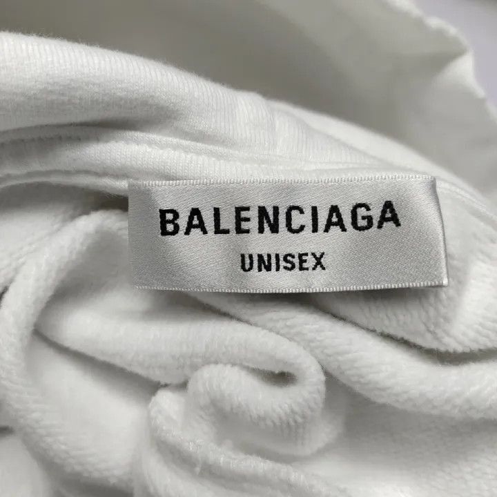Balenciaga Balenciaga White Logo Hoodie for Women 0079-2507 Size L / US 10 / IT 46 - 3 Thumbnail