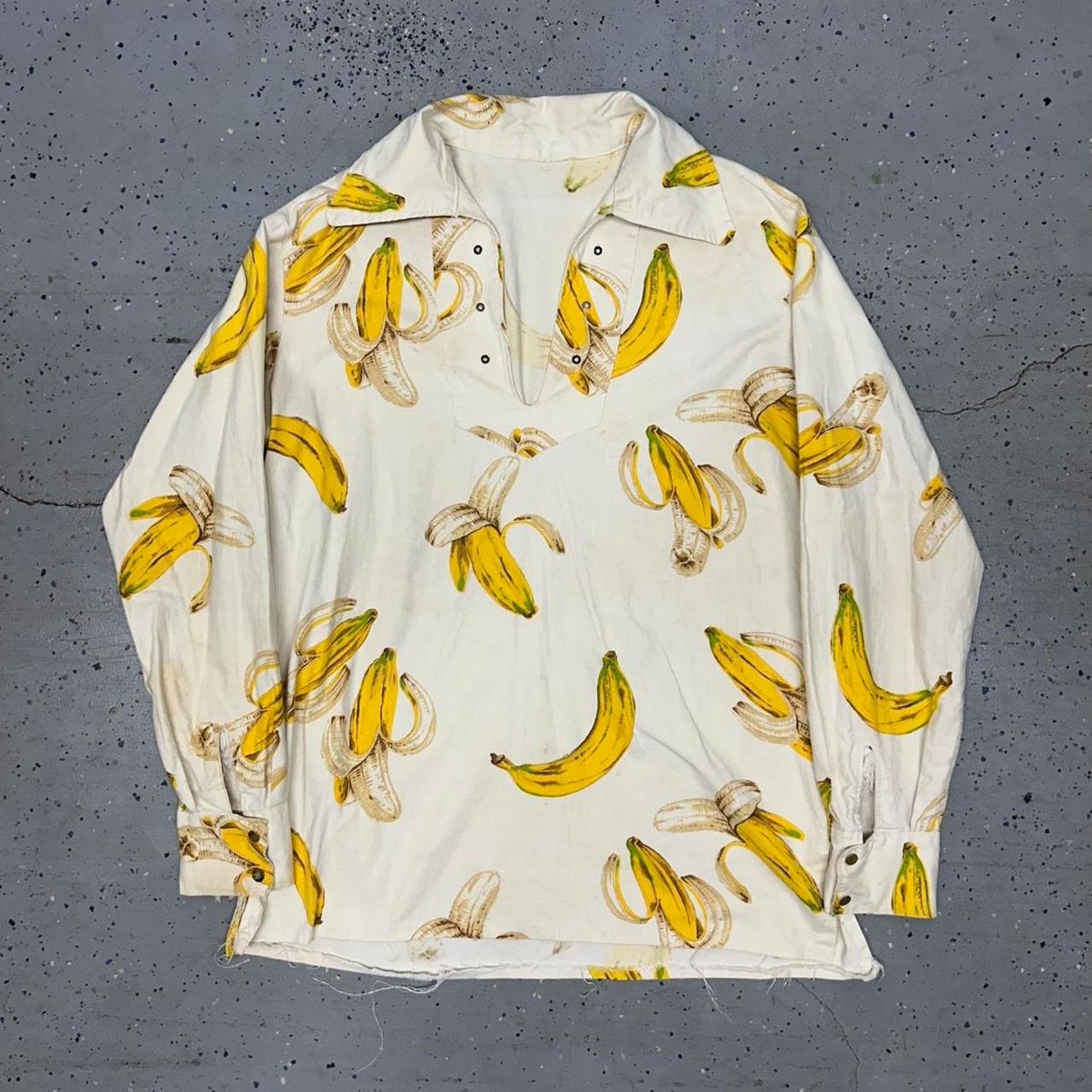 Other VTG Banana AOP Art deco novelty print string collar shirt Size US XL / EU 56 / 4 - 1 Thumbnail