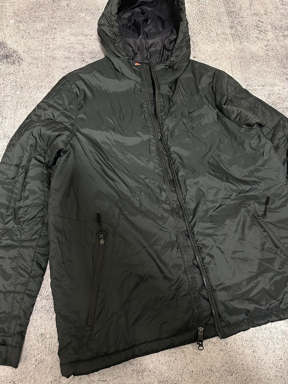 Nike Vintage Nike Zip Hooded Jacket Black Logo Fir Size US XL / EU 56 / 4 - 6 Thumbnail