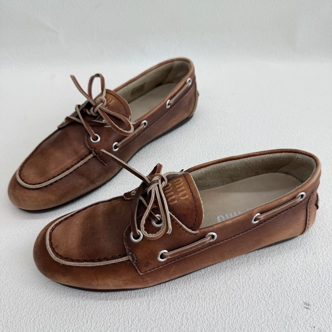 Miu Miu Miu Miu Brown Lowtop Sneakers us_6 Women Size US 6 / IT 36 - 1 Thumbnail