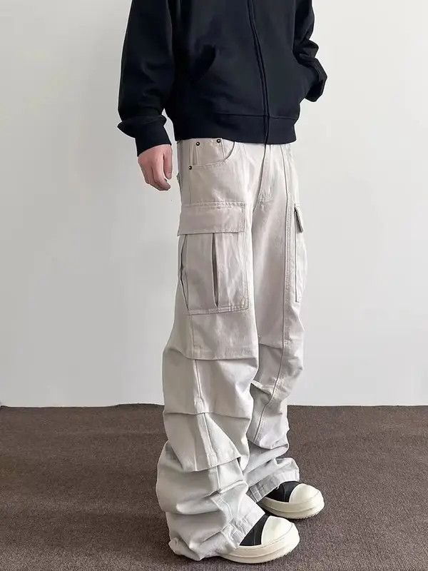Jean VIBE High Street Hip Hop Y2K Pleated Micro Flare Trousers Size US 30 / EU 46 - 2 Thumbnail