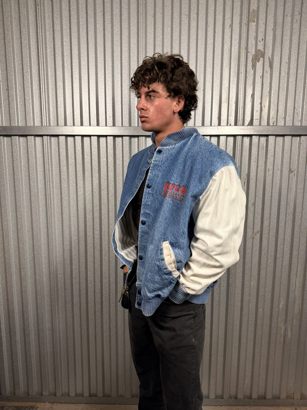 Other Insane Vintage Western Prca Pro Rodeo Cowboy Denim Bomber Size US XL / EU 56 / 4 - 11 Thumbnail