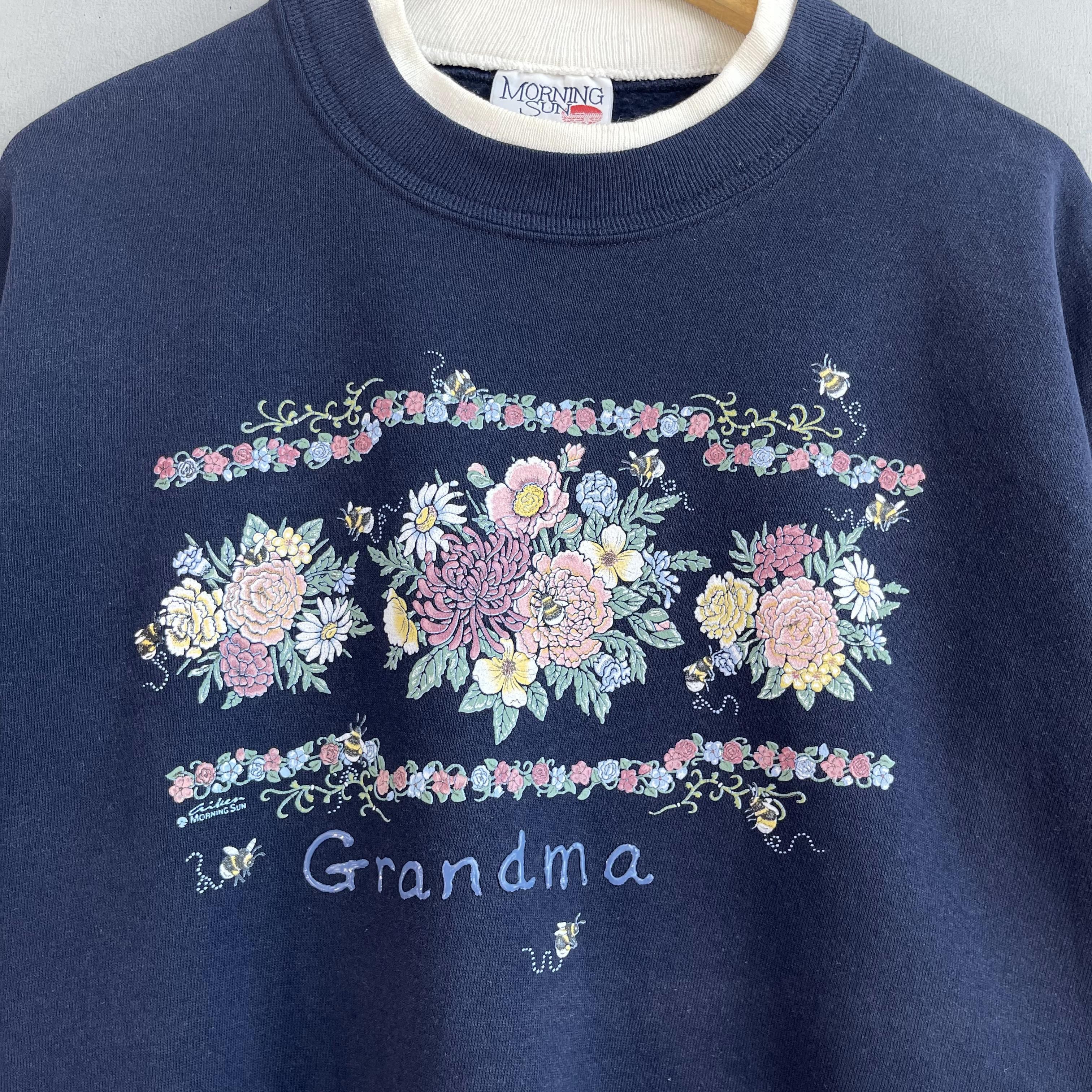 Vintage Vintage GRANDMA Spellout Floral Garden Sweatshirt Size US XXL / EU 58 / 5 - 2 Thumbnail