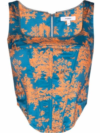 Miaou o1mle0425 Campbell Corset in Marmalade Toile & Blue Size XL / US 12-14 / IT 48-50 - 1 Thumbnail
