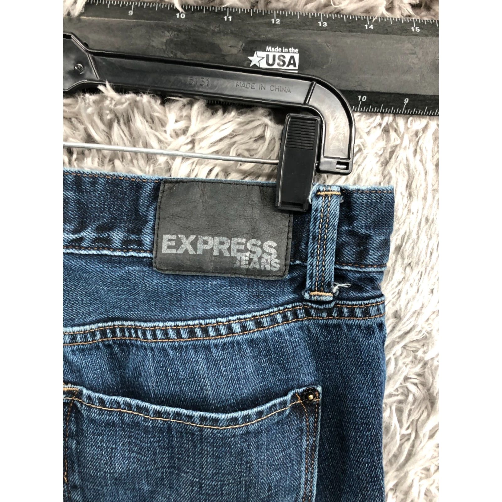 Express Express Rocco Slim Fit Skinny Jeans 32x32 Mens Medium Wash Blue Size US 32 / EU 48 - 6 Thumbnail