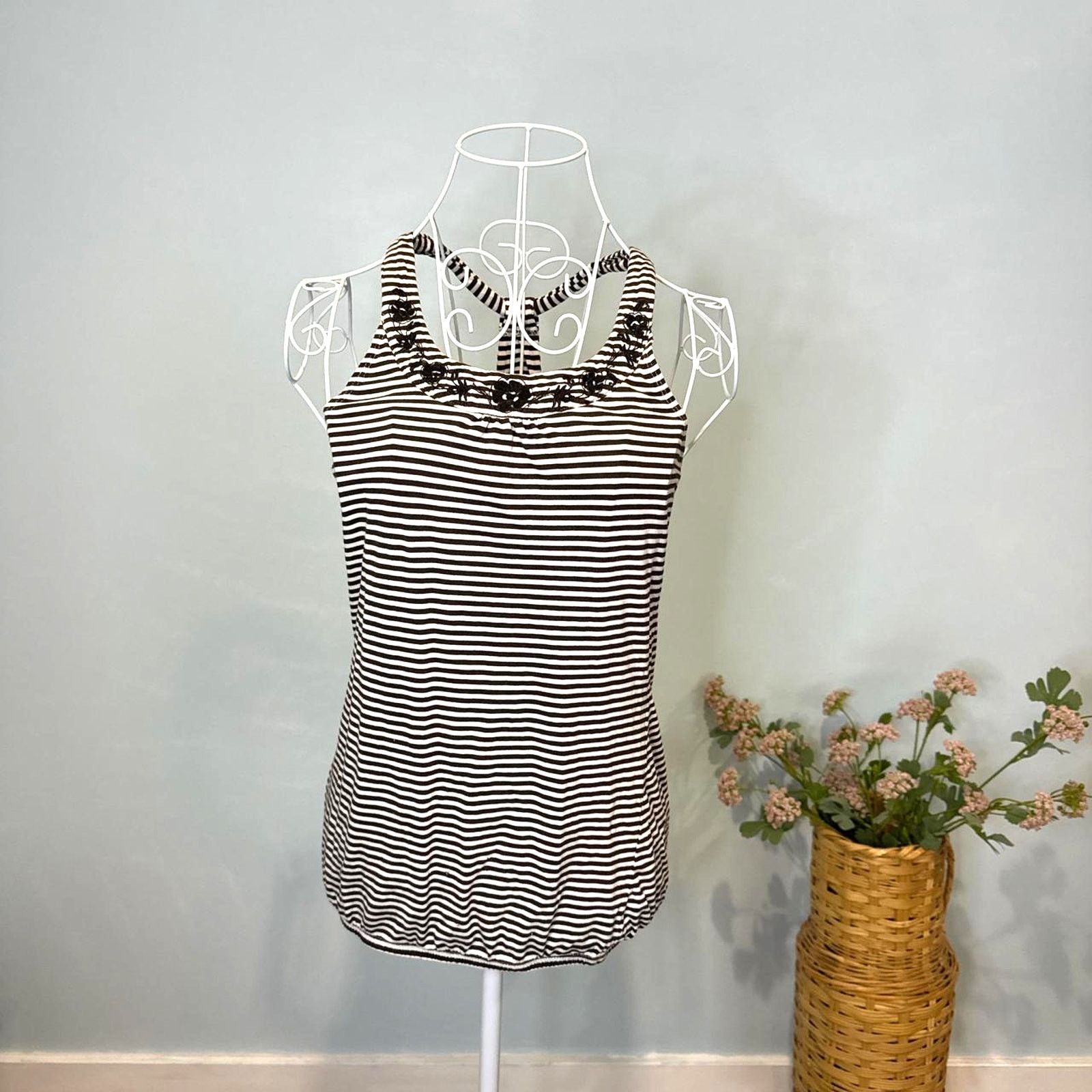 Other Stunning vintage y2k brown striped halter cami ring top Size S / US 4 / IT 40 - 3 Thumbnail