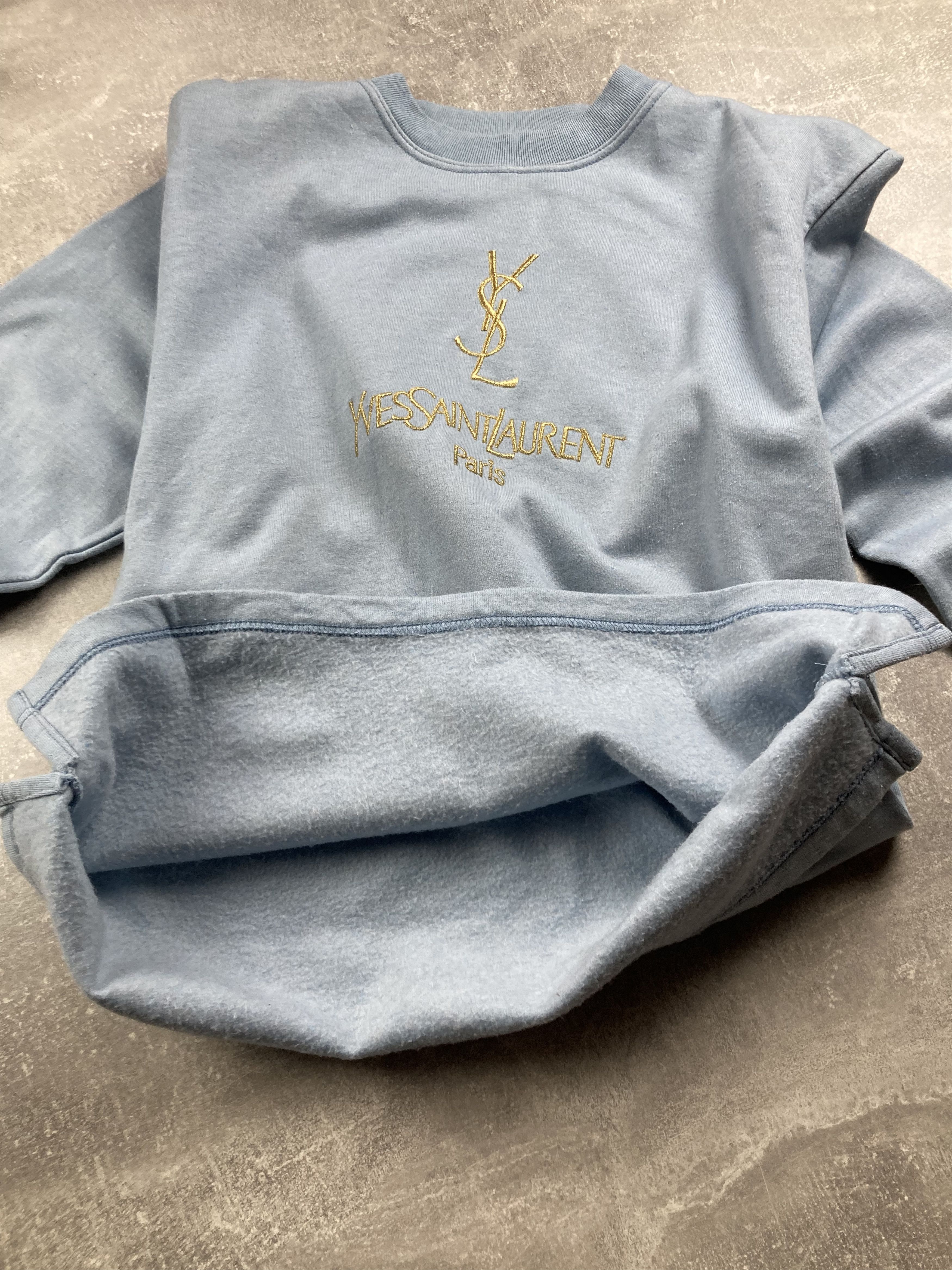 Other Yves Saint Laurent big logo oversize bootleg blue sweatshirt Size US M / EU 48-50 / 2 - 5 Thumbnail