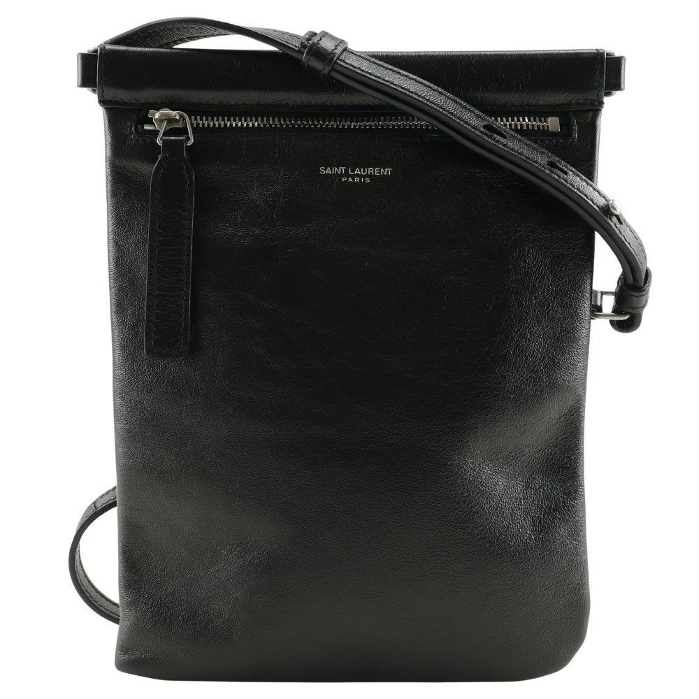 YVES Saint Laurent Paris Sacoche Leather Shoulder Bag Leather Crossbody Bag 581697 1Ge0E 1000 Nero in Black