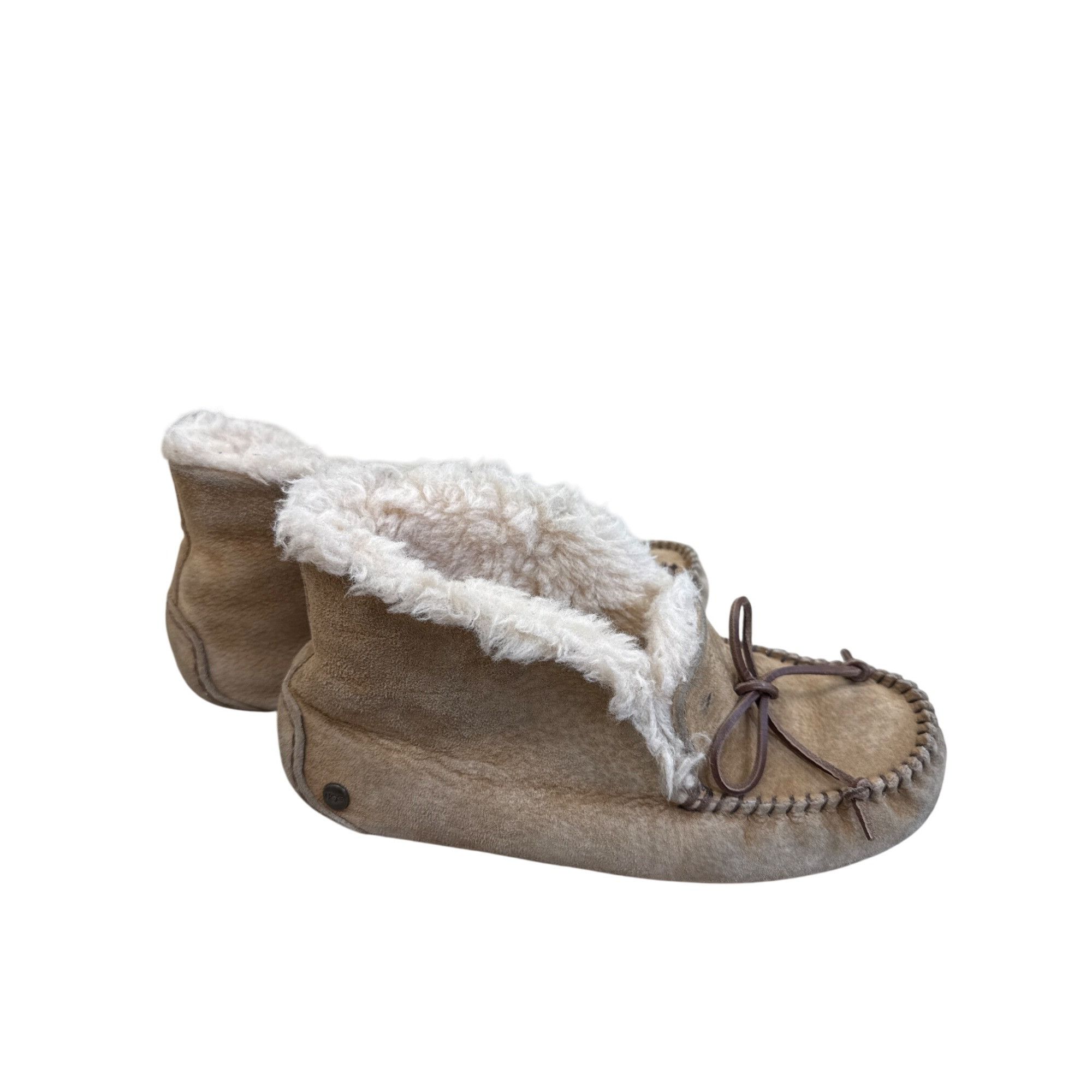 Ugg UGG Womens Brown Leather Fur-Lined Moccasin Slippers Ankle B Size US 6 / IT 36 - 3 Thumbnail
