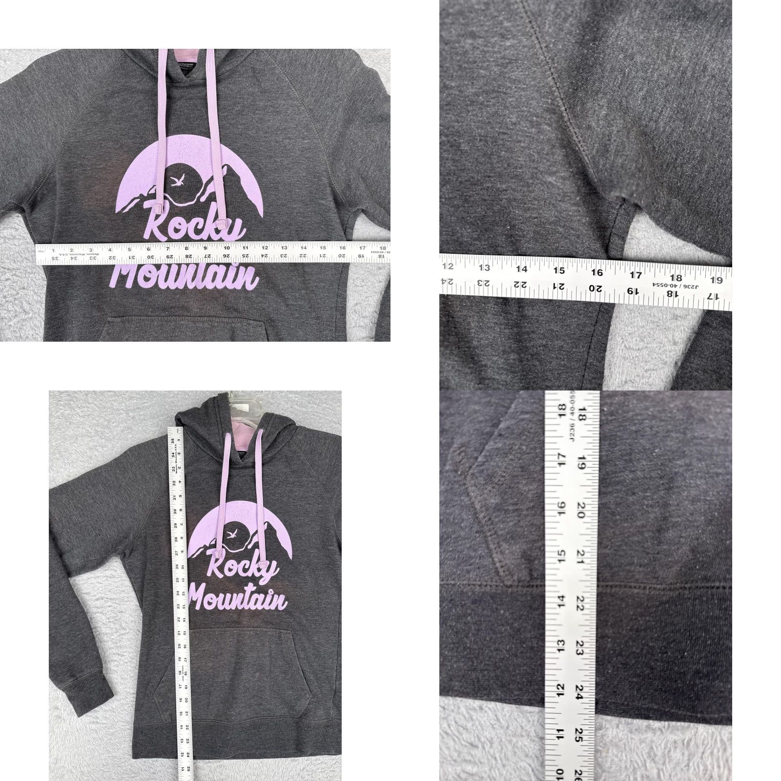 The North Face The North Face Hoodie Womens Small Gray Rocky Mountain Graphic Pullover Fleece Size S / US 4 / IT 40 - 8 Thumbnail