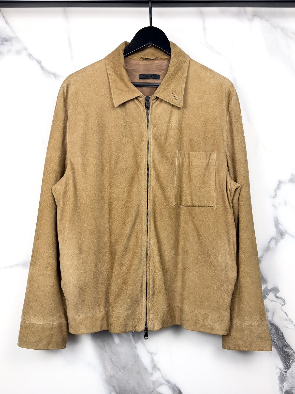 Helmut Lang Helmut Lang Vintage One Pocket Trucker Suede Leather Jacket Size US L / EU 52-54 / 3 - 1 Thumbnail