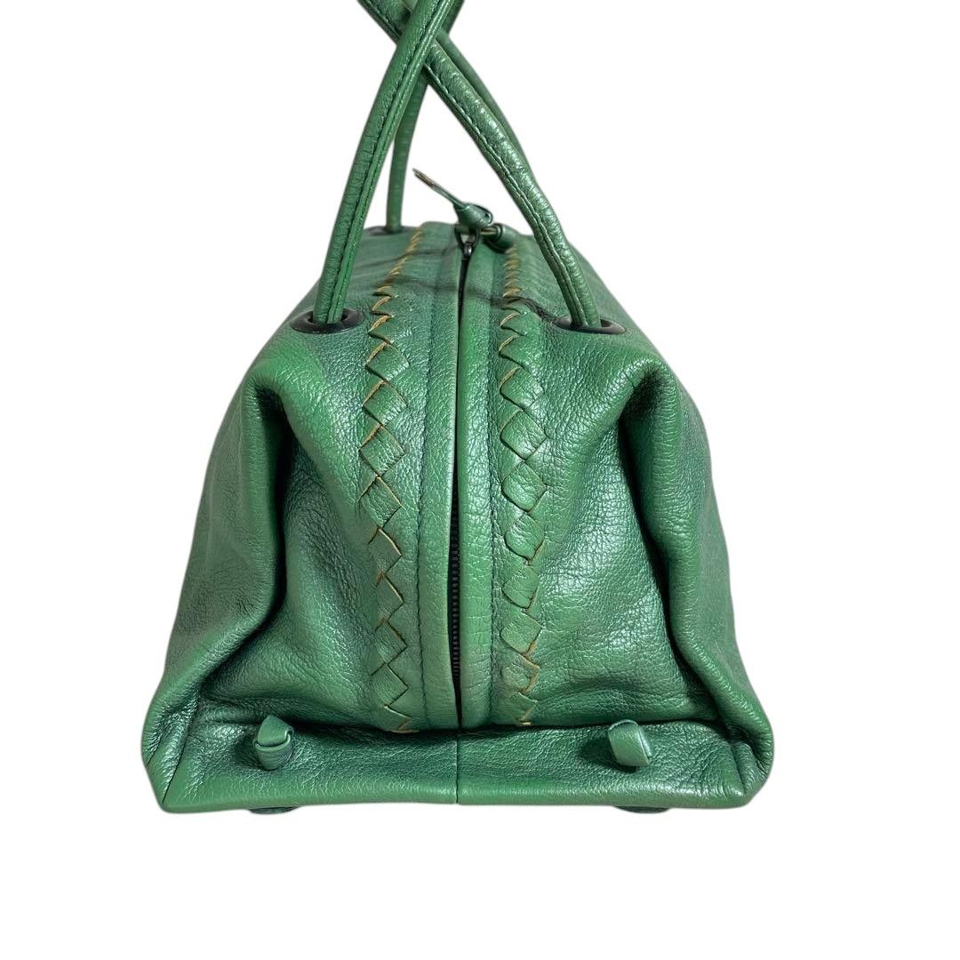Bottega Veneta Bottega Veneta - Intrecciato Emerald Green Handbag Leather Size ONE SIZE - 6 Thumbnail