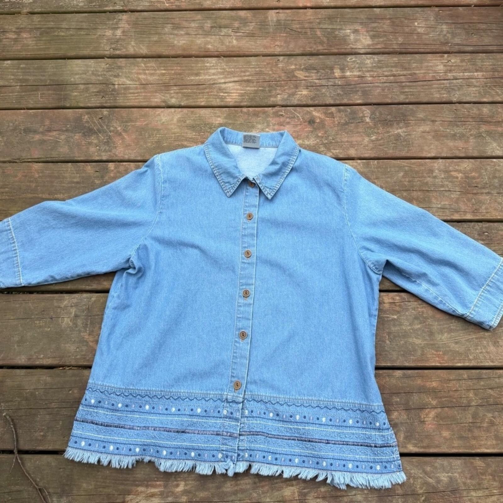 Other Allison Daley Denim Button Down Shirt Size XL / US 12-14 / IT 48-50 - 1 Thumbnail