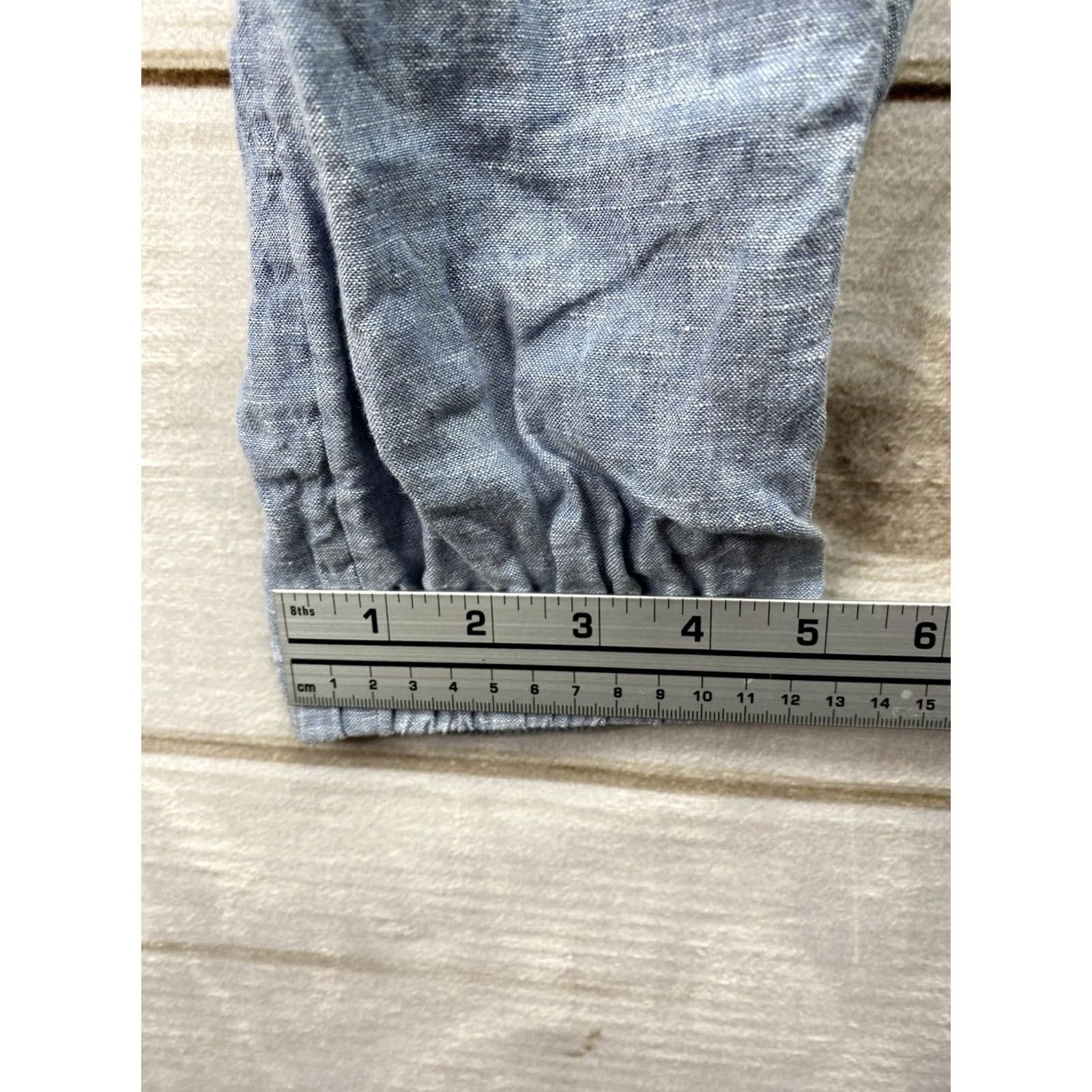Athleta Athleta Cabo Pants Women's 10 Chambray Linen Jogger Tapered Inseam 27 in Blue Pockets Athletic City Outdoor Size 32" / US 10 / IT 46 - 7 Thumbnail