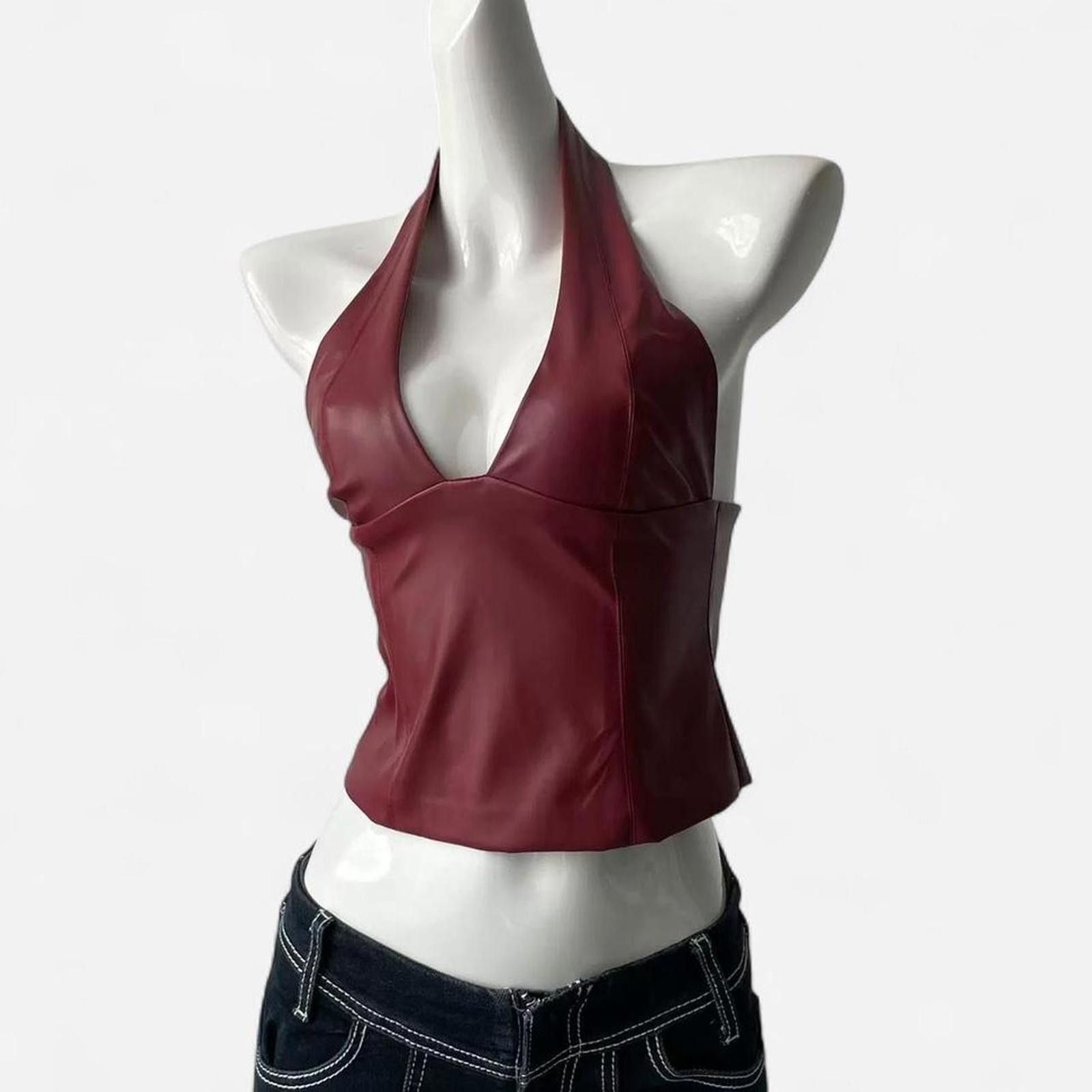 Japanese Brand Deadstock Edikted Tana Faux Leather Halter Top Size M / US 6-8 / IT 42-44 - 1 Thumbnail