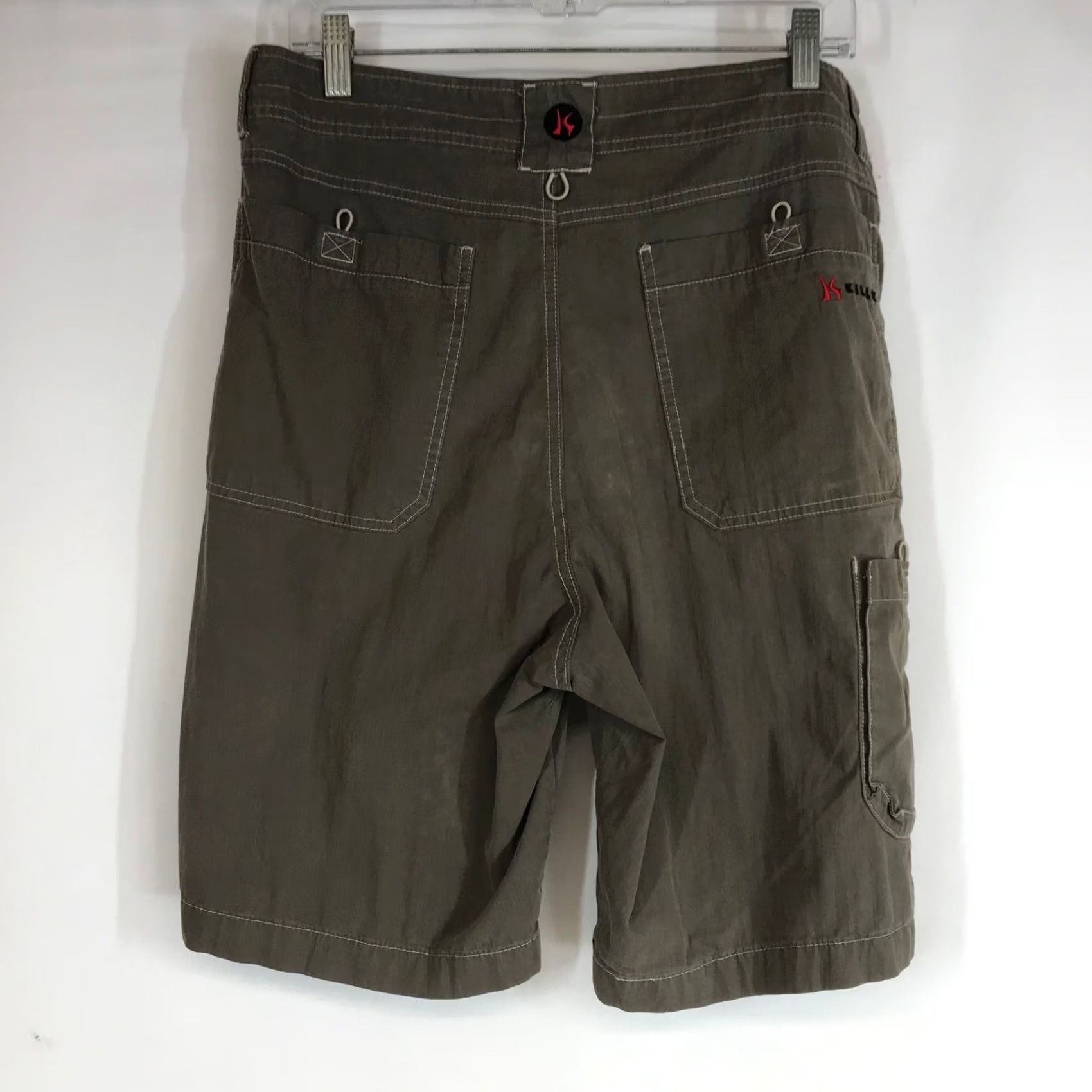 Olive Killik Mens Cargo Shorts Olive Green Size 32 Outdoor Casual Zip Pockets Size US 32 / EU 48 - 4 Thumbnail