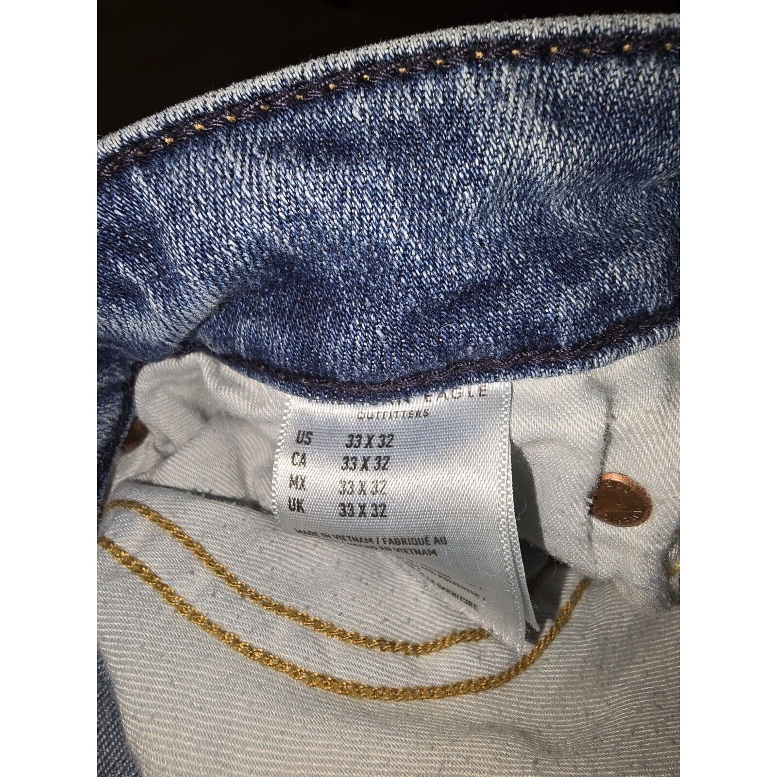 American Eagle Outfitters American Eagle Jeans Mens 32x32 Original Straight Blue Denim Size US 32 / EU 48 - 4 Thumbnail