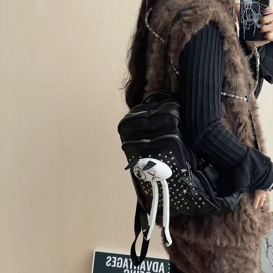 Japanese Brand Cartoon Japanese Y2k Gothic Punk School Bag Backpack Size ONE SIZE - 7 Thumbnail