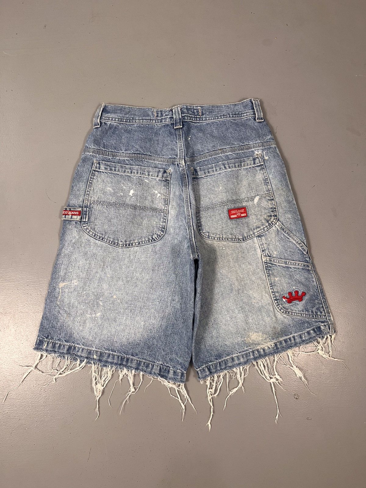 Image of 90's Vintage Jnco Crown Carpenter Baggy Jorts in Blue, Men's (Size 31)