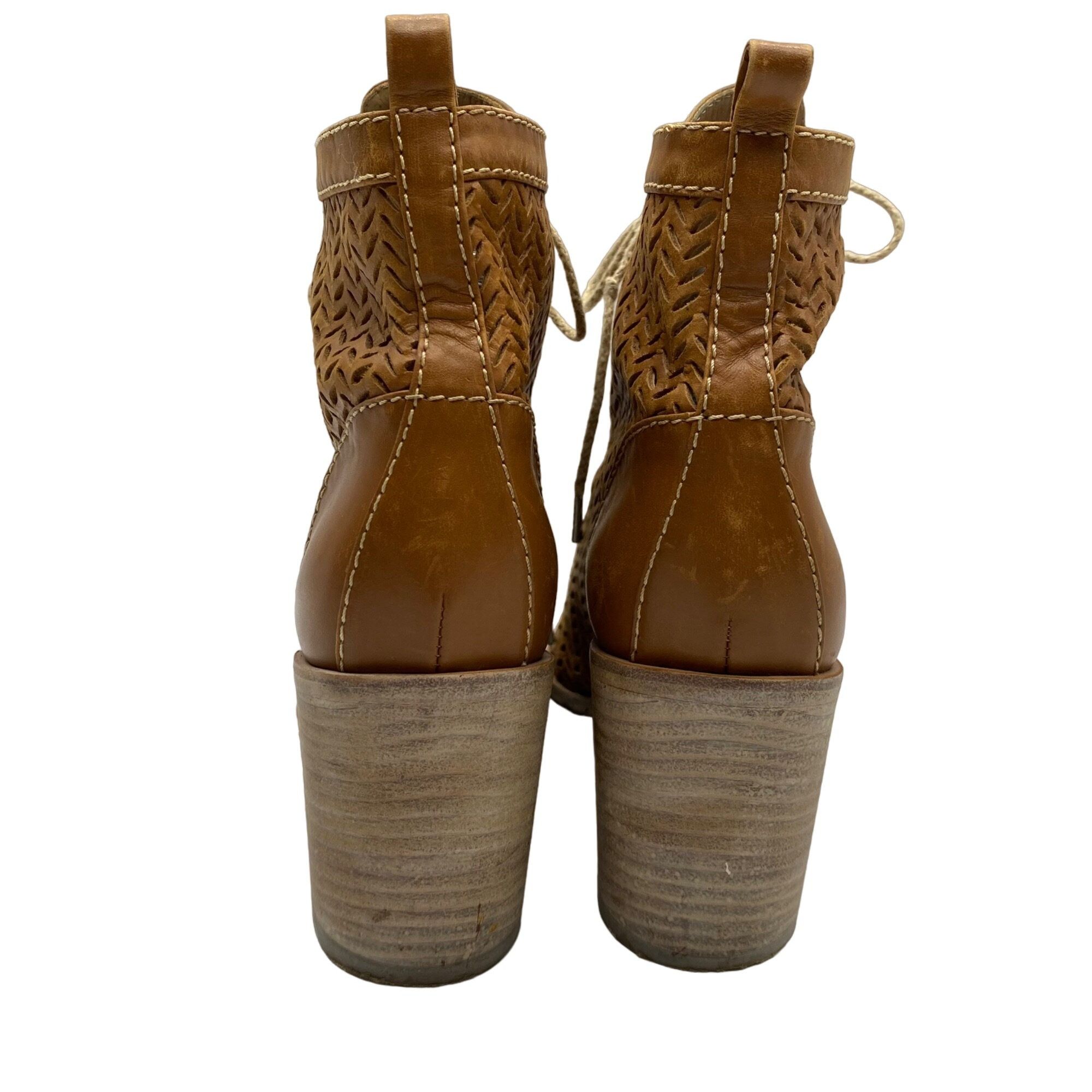 Other Studio Pollini Brown Perforated Leather Ankle Booties Women' Size US 7 / IT 37 - 5 Thumbnail