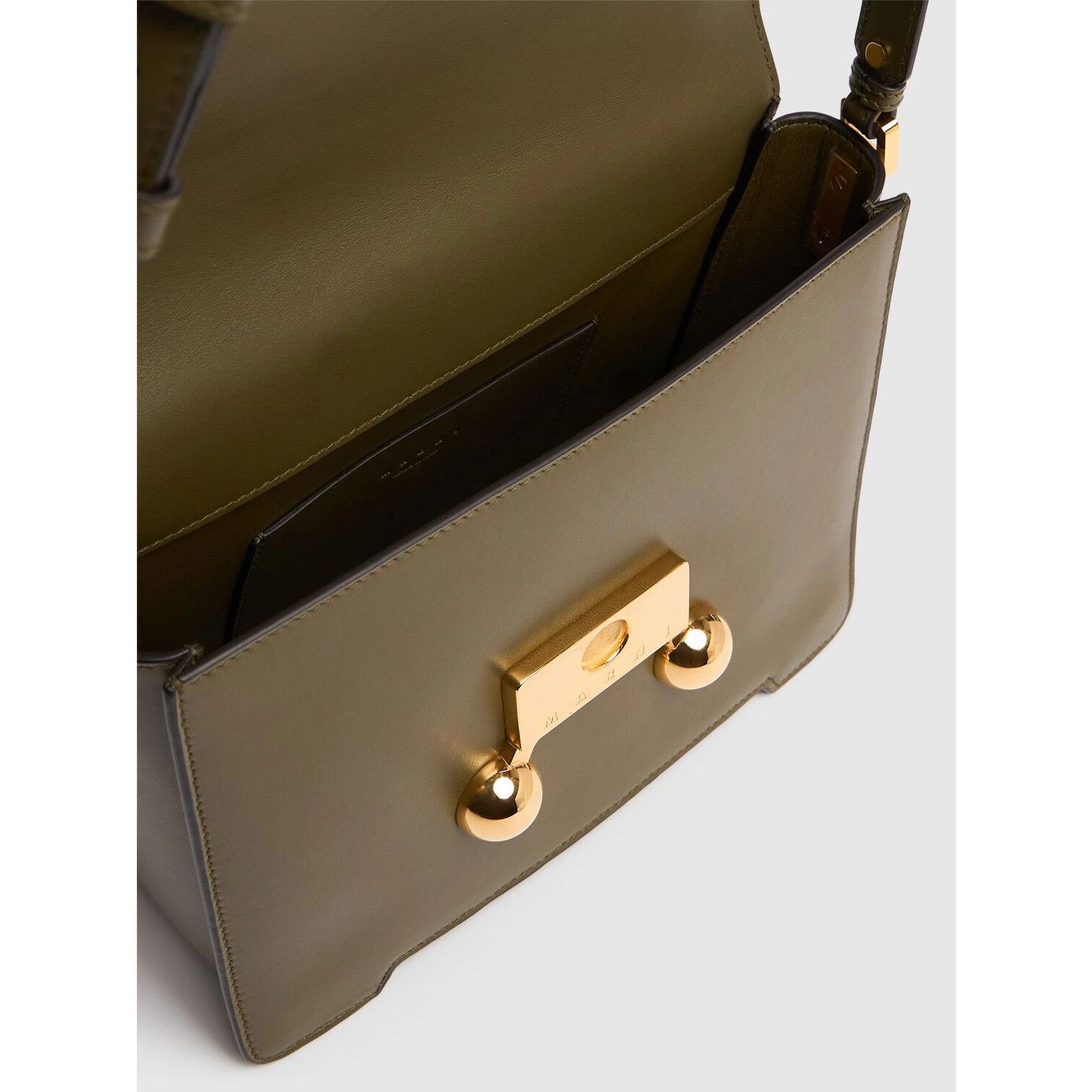 Marni MARNI Trunkaroo Medium Deep Sage Green Leather Shoulder Bag Size ONE SIZE - 4 Thumbnail