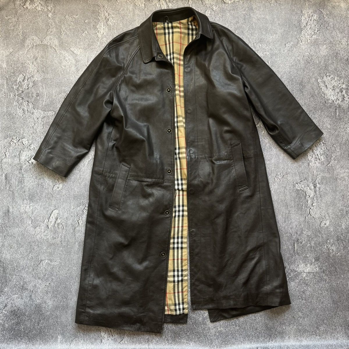 Burberry *SAMPLE* 80S BURBERRY LEATHER COAT VINTAGE Size US L / EU 52-54 / 3 - 1 Thumbnail