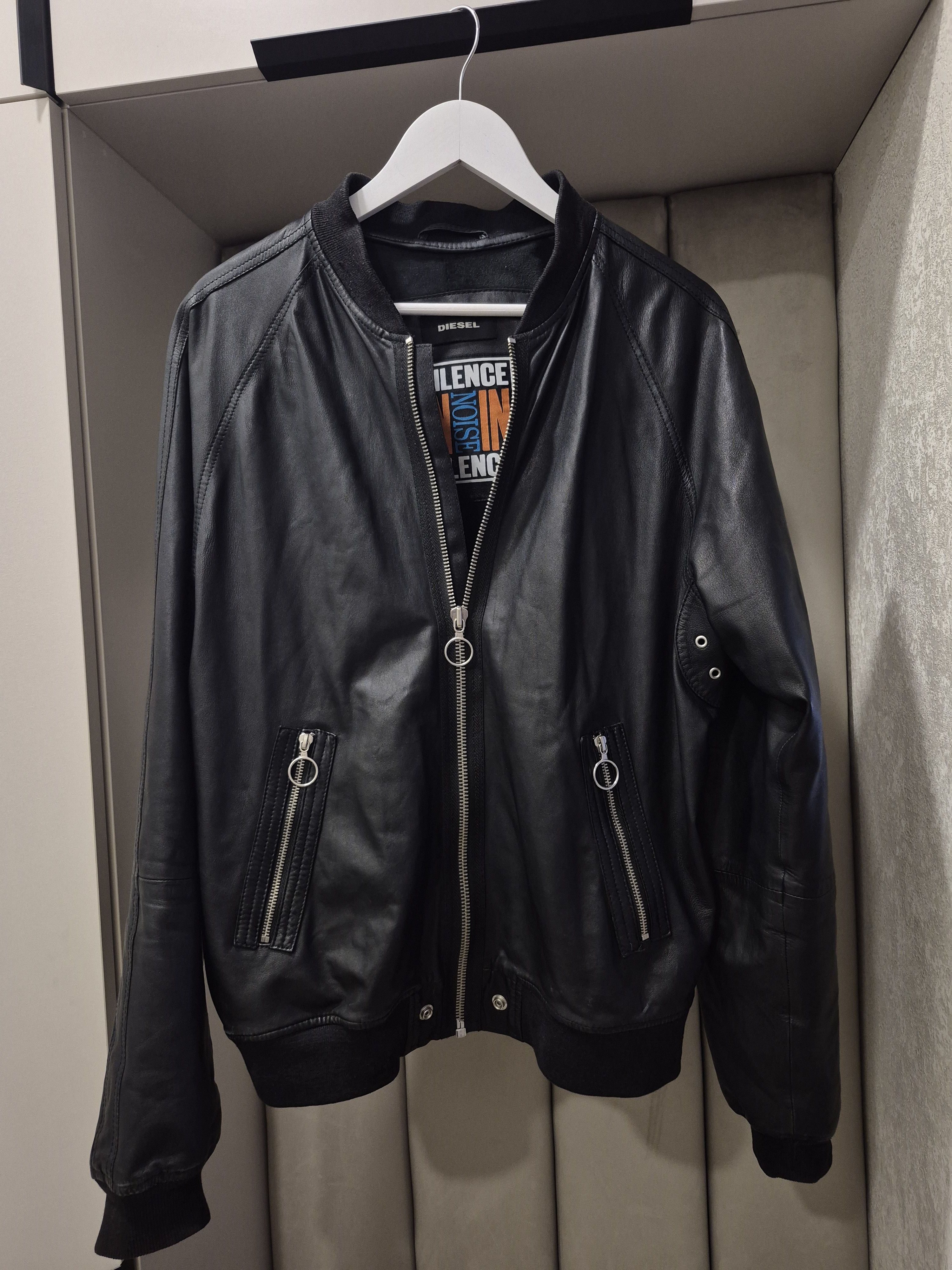 Diesel Diesel men leather bomber jacket Size US XL / EU 56 / 4 - 1 Thumbnail