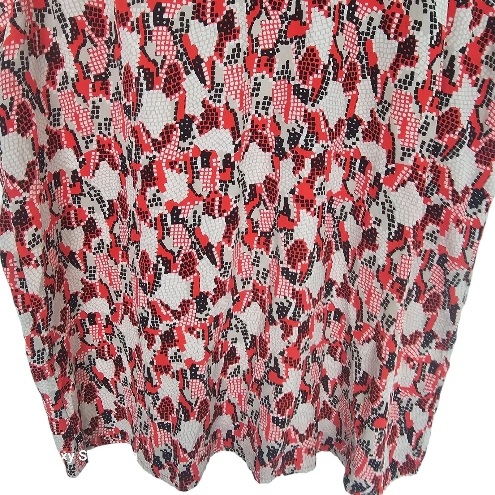 Joie Joie Silk Blouse Geometric Snake Lattice Neck Bartlett Poppy Size M / US 6-8 / IT 42-44 - 4 Thumbnail