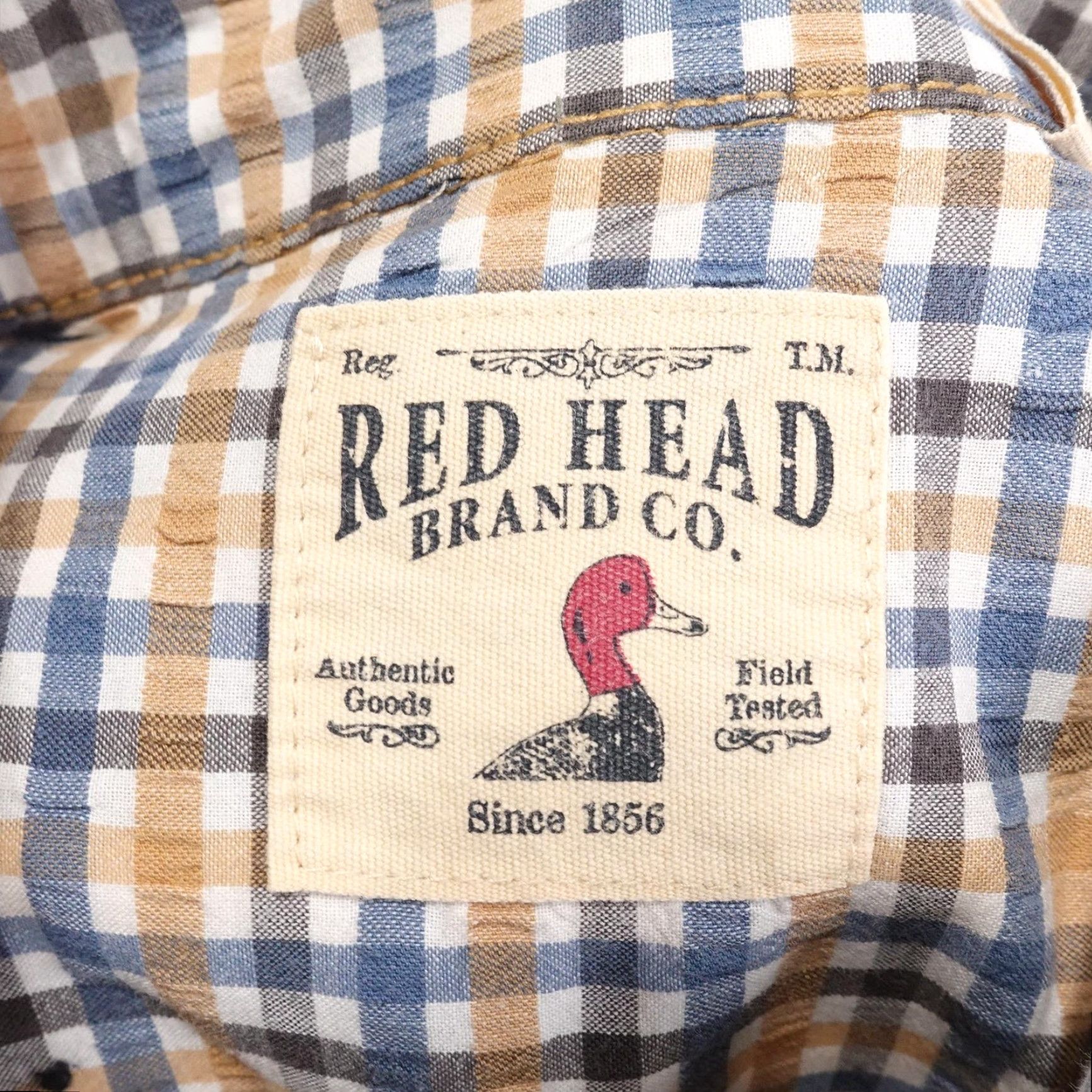 Vintage RedHead Shirt Men’s Medium Beige Plaid Button-Up Short Sleeve Casual Pocket Outdoor Size US M / EU 48-50 / 2 - 6 Thumbnail