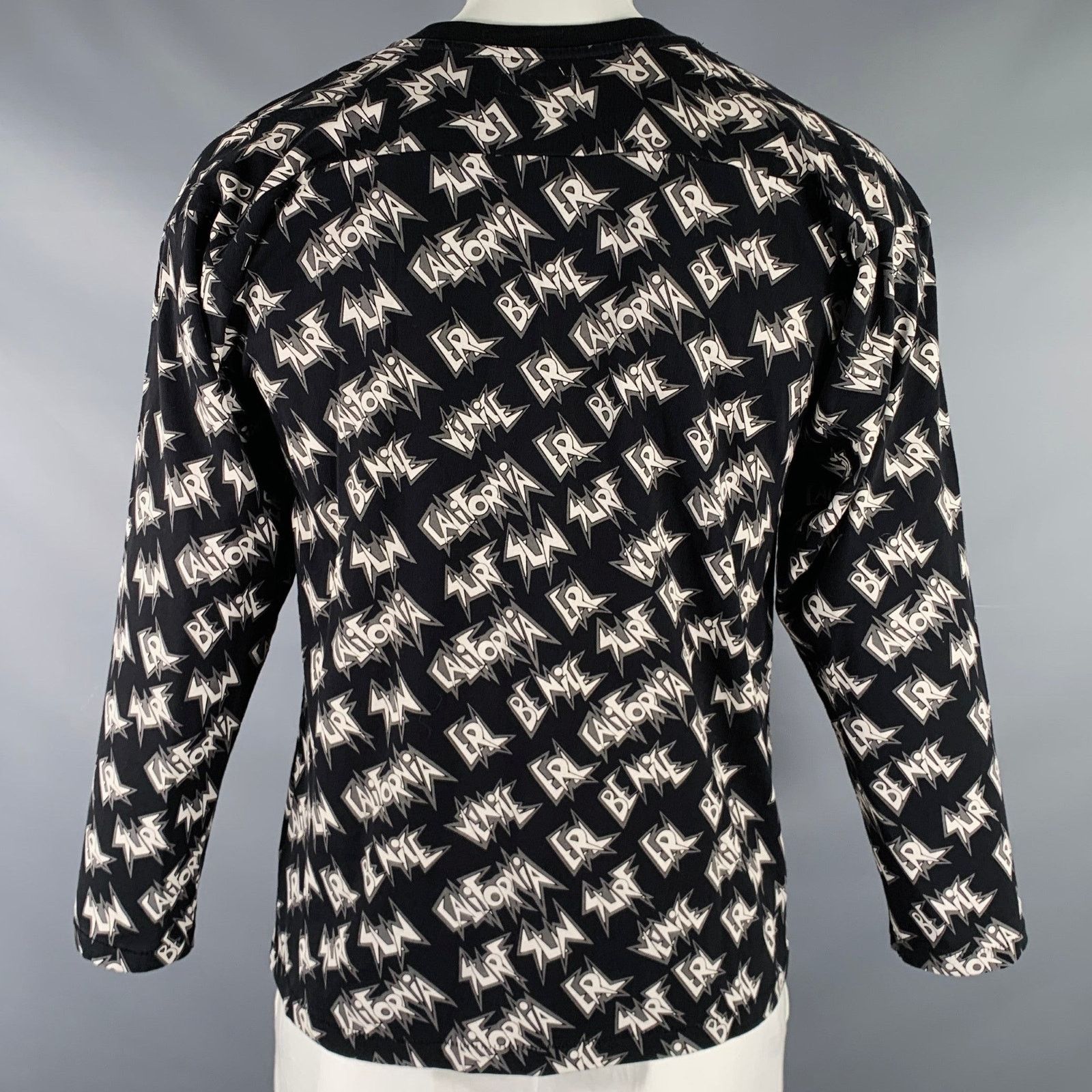 ERL ERL Size XL Black White Graphic Cotton Crew Neck Pullover Size US XL / EU 56 / 4 - 4 Thumbnail