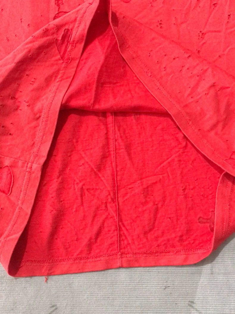 Givenchy Givenchy Ripped Short Sleeve T-Shirt Red Big Destruction Size US XS / EU 42 / 0 - 7 Thumbnail