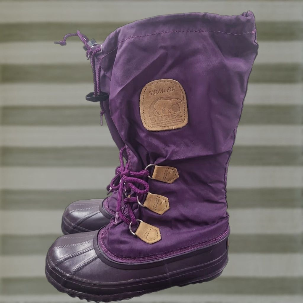 SOREL Sorel Kaufman Snowlion Snow Boots Women Purple Plum Felt Lined Mid-Calf Winter Boots 6 US Womens Size US 6 / IT 36 - 1 Thumbnail