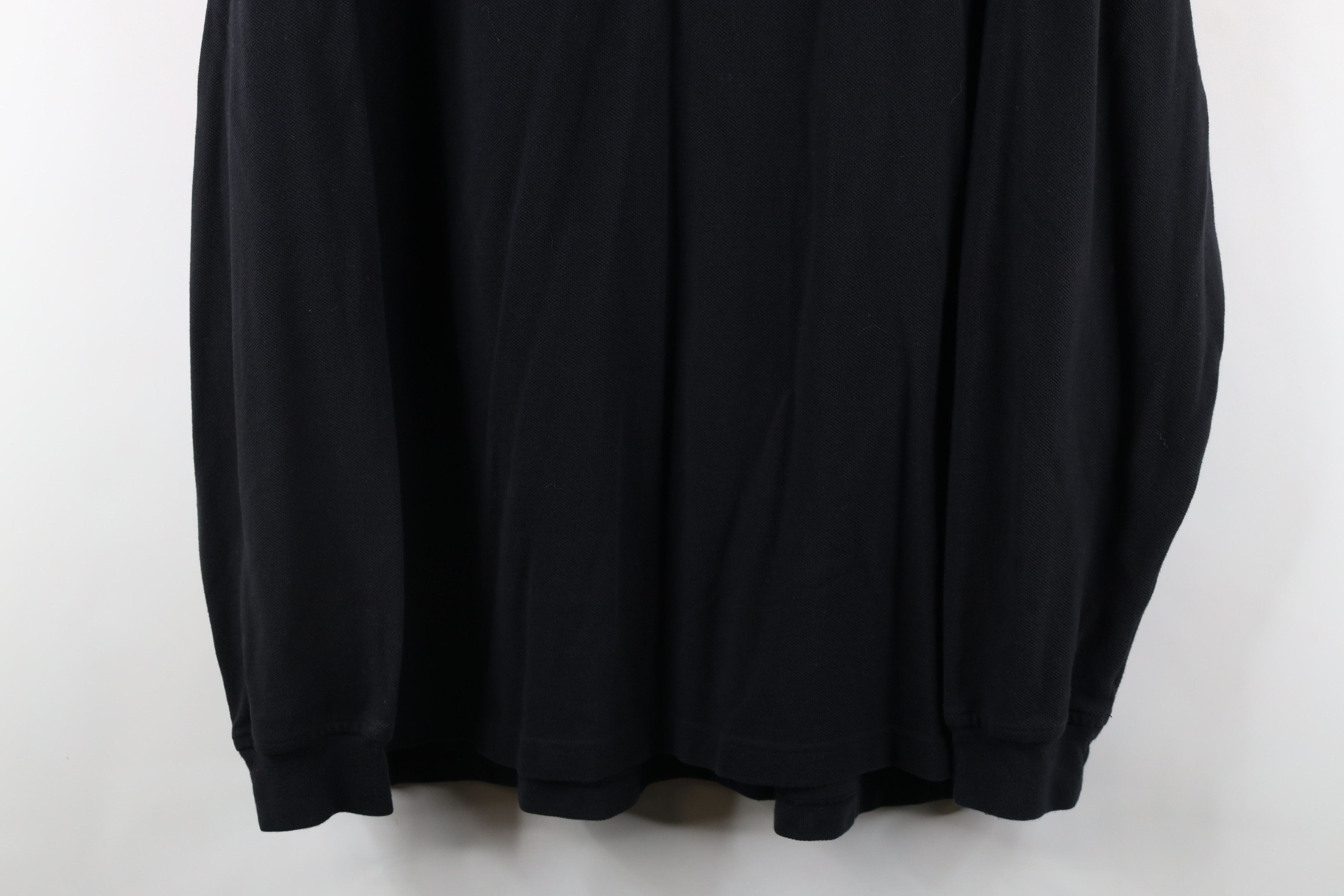 Lands' End × Vintage Vintage 90s Lands End University Long Sleeve Polo Black Size US XL / EU 56 / 4 - 3 Thumbnail