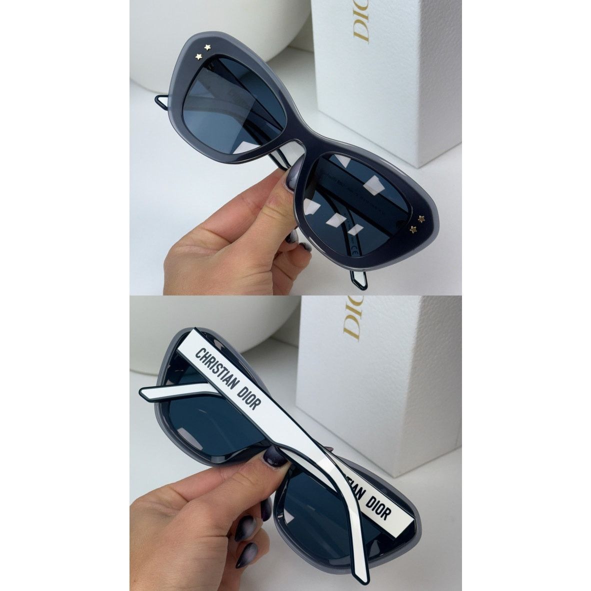 Dior NEW Dior Pacific B3U Logo Sunglasses Cat Eye Navy Blue Size ONE SIZE - 1 Thumbnail