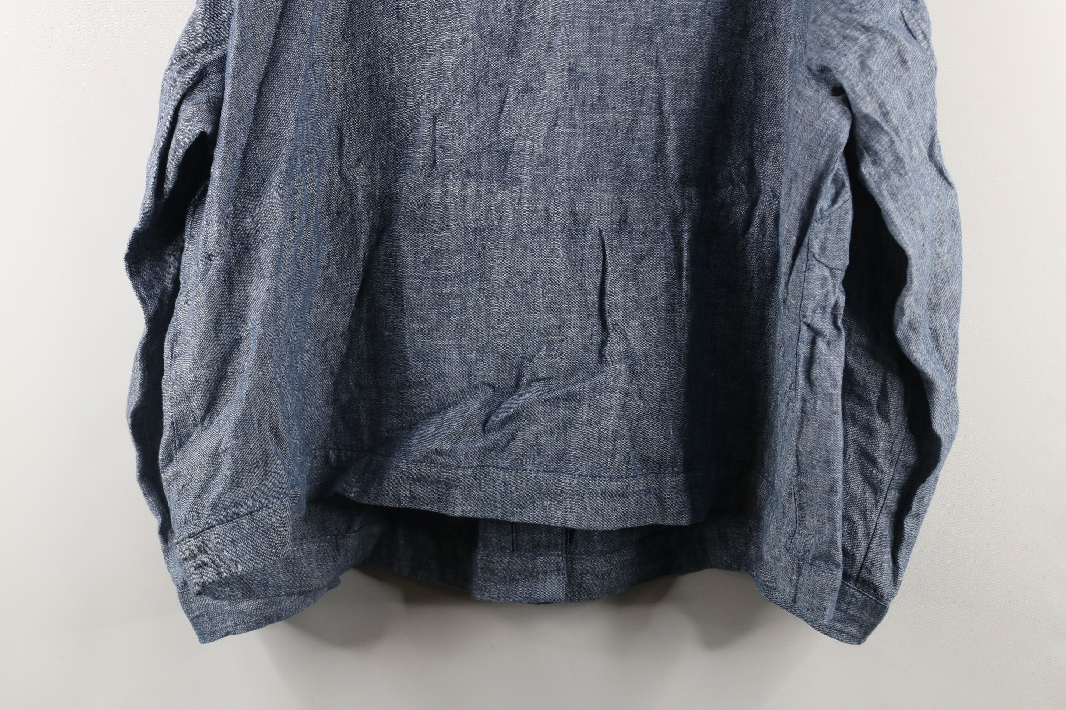 J. Jill × Vintage J Jill Love Linen Tie Linen Collared Button Shirt Blue Size XXL / US 16-18 / IT 52-54 - 11 Thumbnail