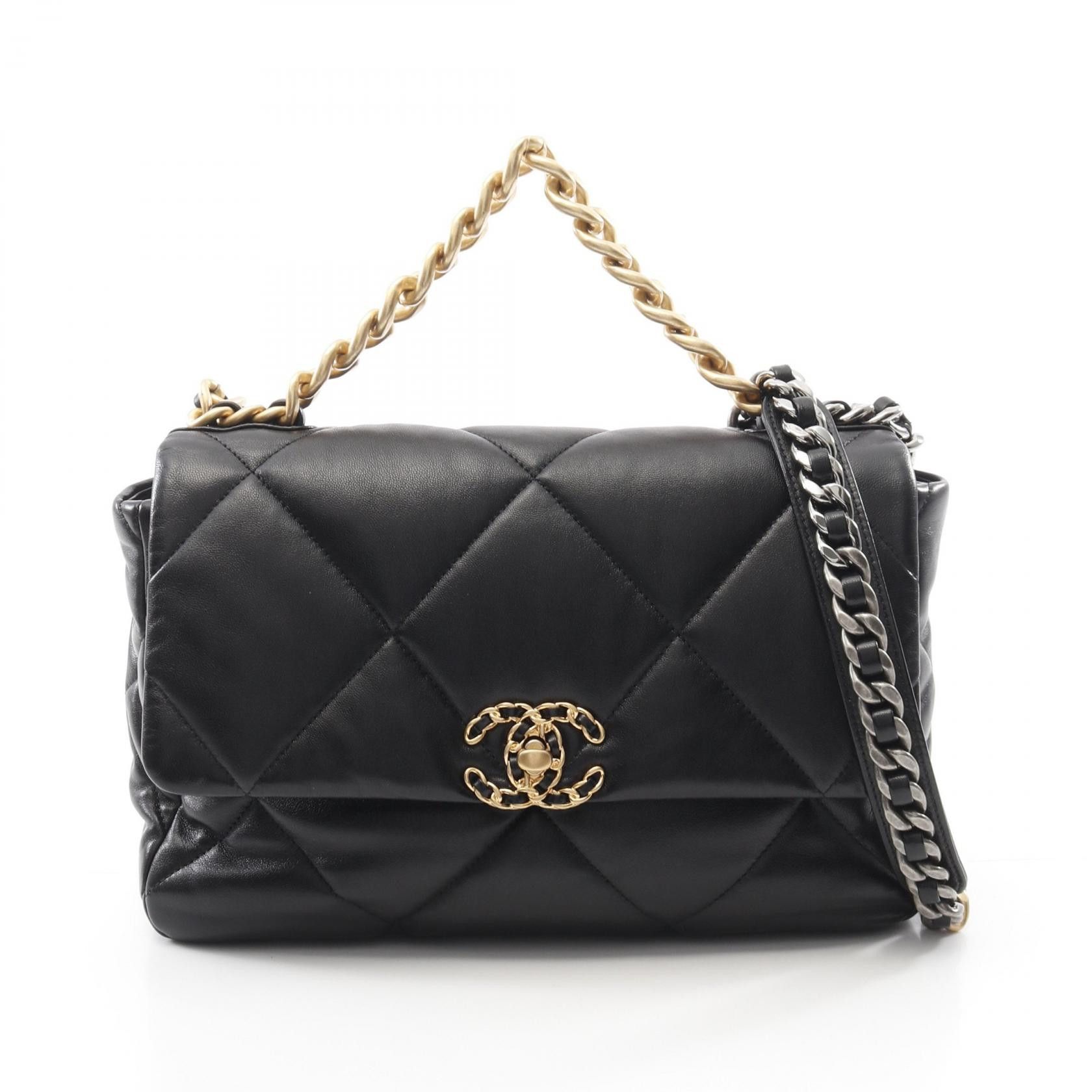 Chanel Chanel 19 Matelassé Lambskin Shoulder Bag Leather Shoulder