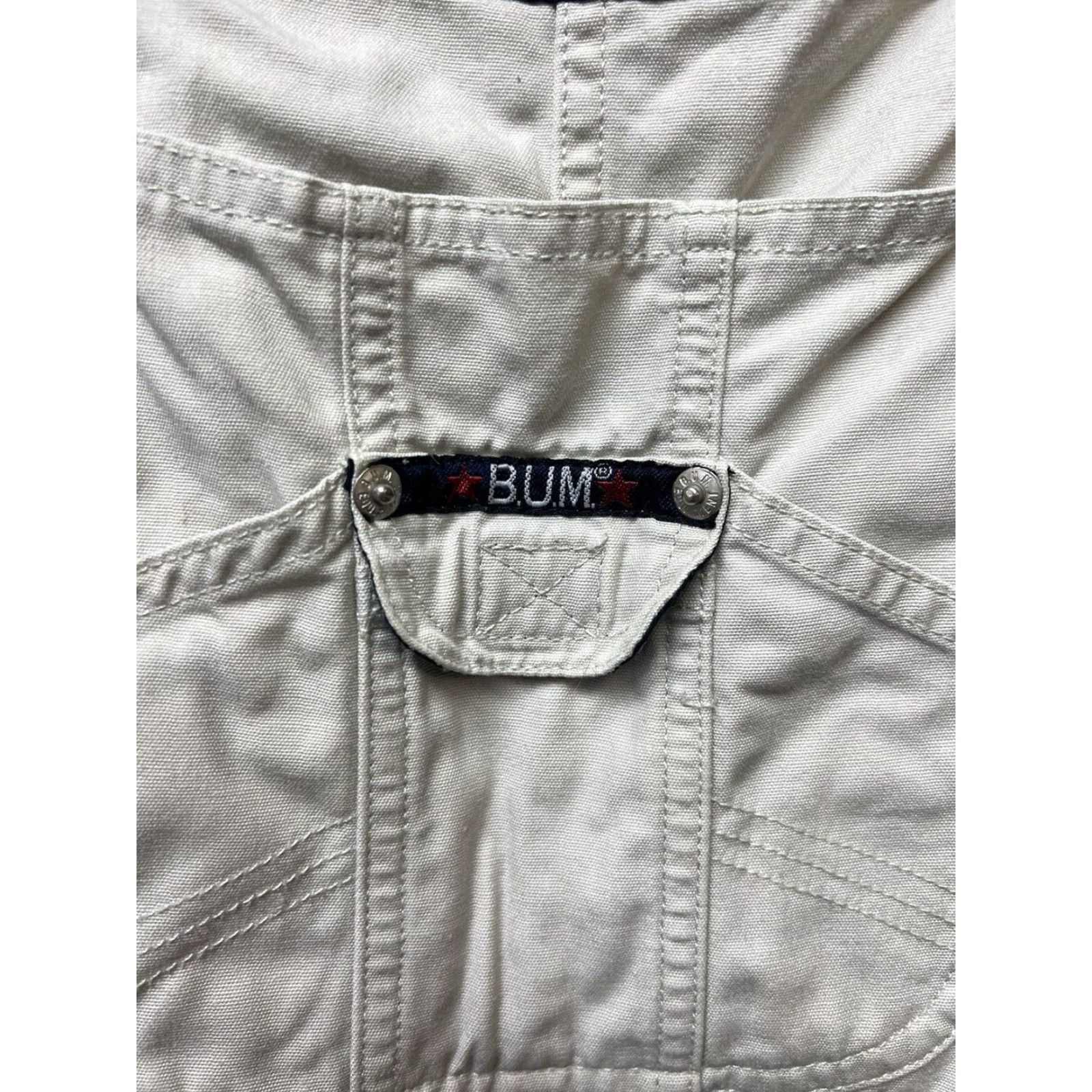 Vintage VINTAGE B.U.M. Equipment OVERALLS WOMENS Shortalls Khaki XL BIB 90s Size 40" / US 18 - 3 Thumbnail